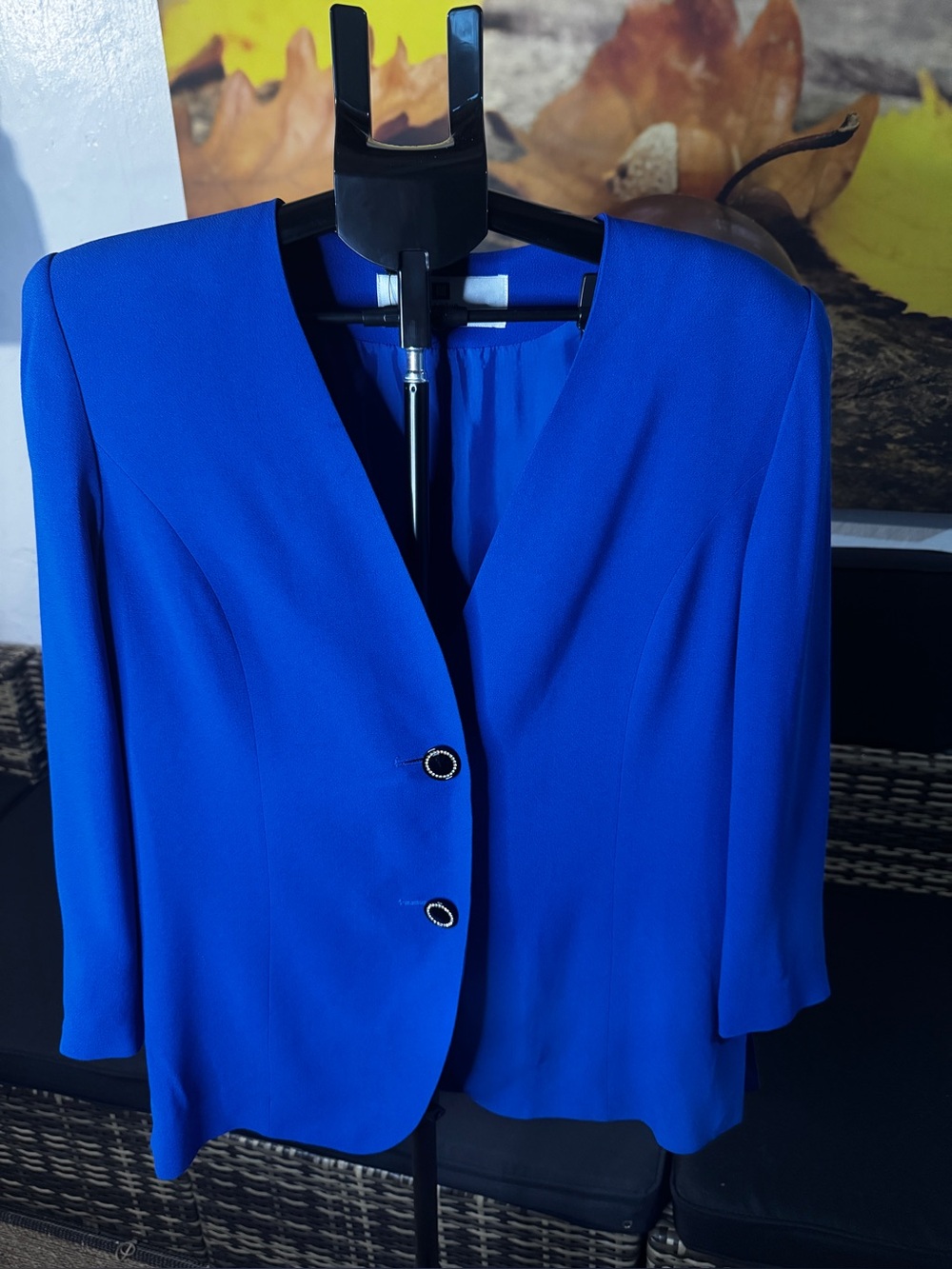 Givenchy Glamour Vintage Royal Blue Blazer Jacket Size Large